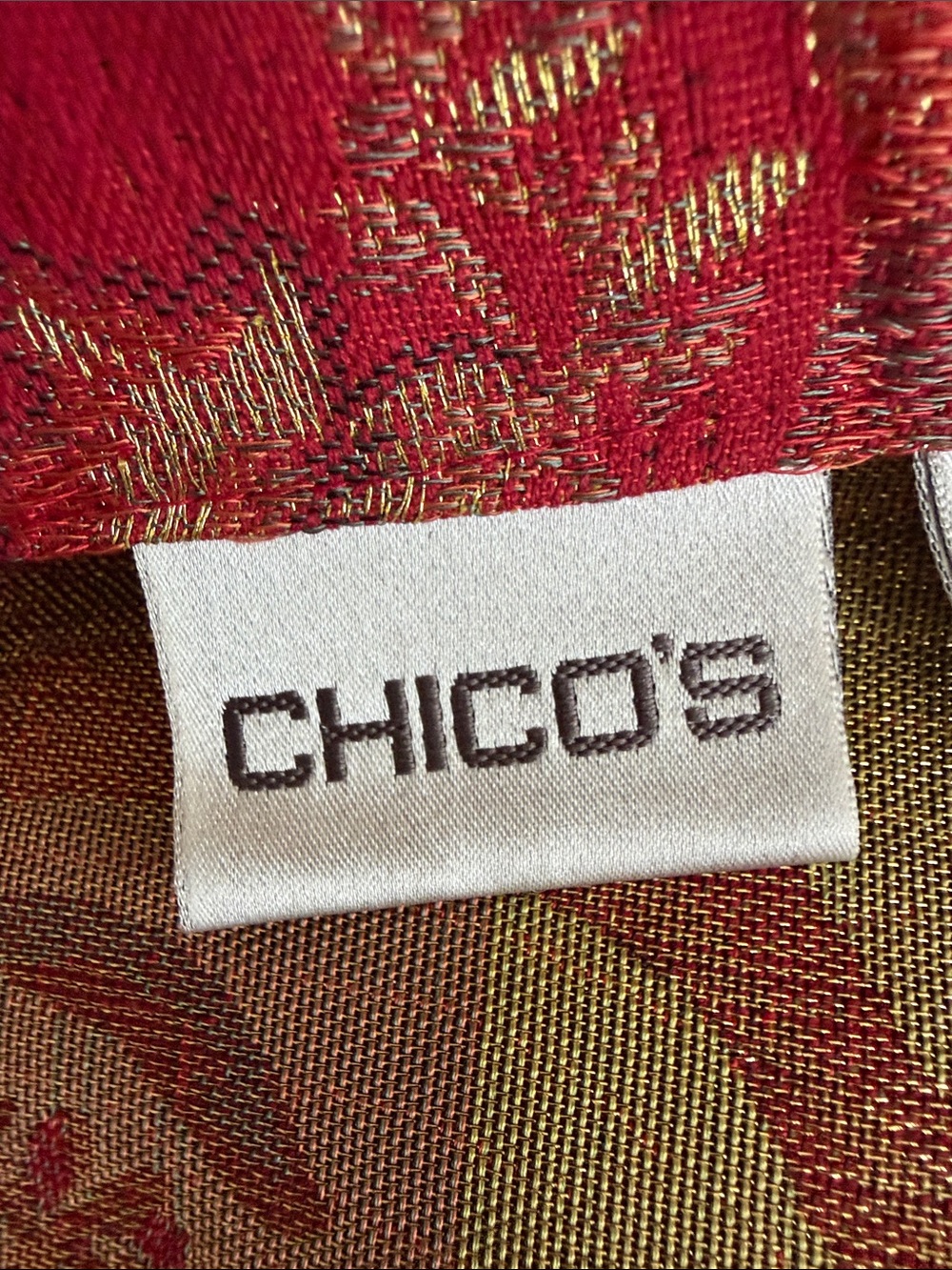 VINTAGE Chicos gold red plum Asian jacket size Medium 8-10 - Picture 15 of 16